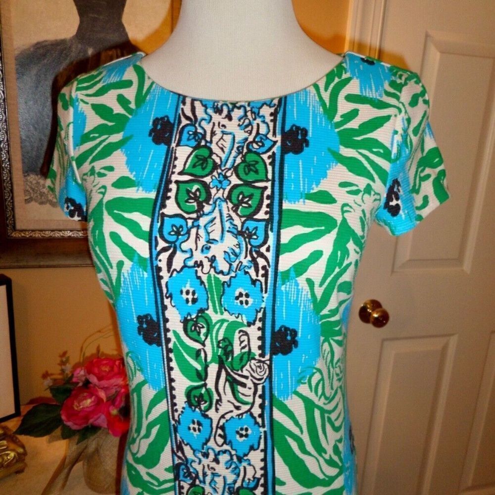 EUC Lilly Pulitzer Layton Shift Dress in Sea Oat iKatty Engineered Size XXS 2XS - Picture 5 of 6